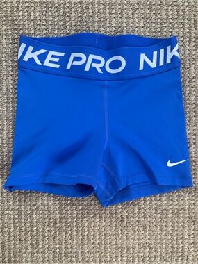 Nike Pro Women's Compression Spandex Shorts - Blue - XS